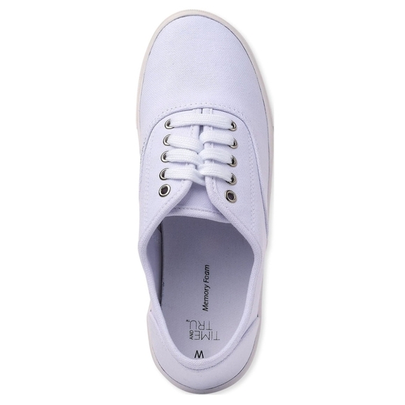 Time and Tru Women's Casual Lace up Sneakers white color Size 71/2 - Picture 2 of 4